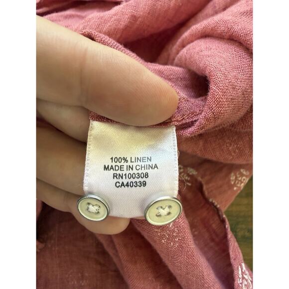 Peter Millar 100% Linen Casual Button Up Shirt Men's XL Print Short Sleeve Cool - Picture 5 of 7